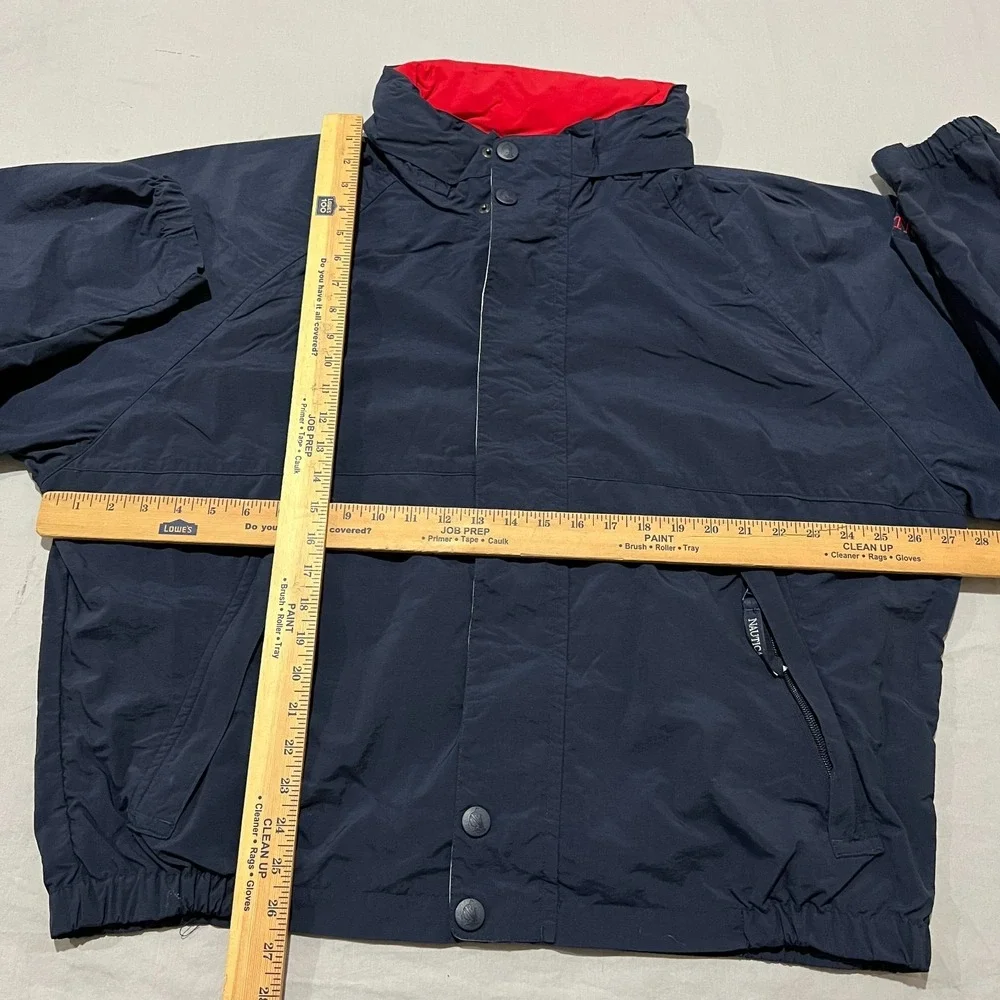 Vintage Nautica Mens Navy Blue Lined Classic Full Zip Sailing Jacket Size XL
